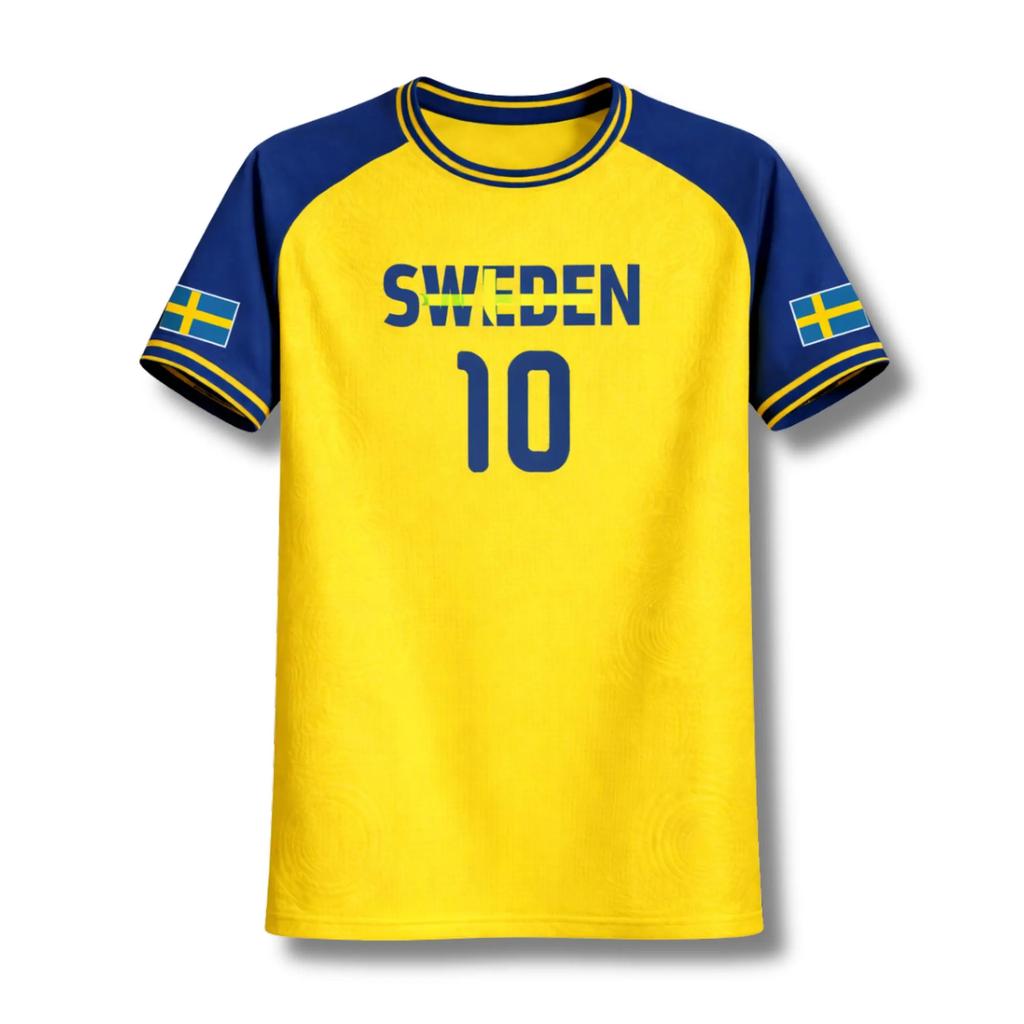 Sweden Jersey Men Women Soccer Shirt 3D Printed Football T Shirt Short Sleeve Fan Wear Sportswear Casual Summer Supporter Top