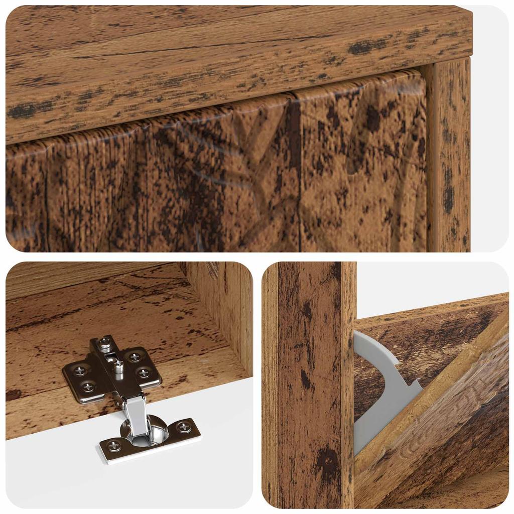Shoe Cabinet DELFT 78 X 24 X 103 Cm Engineered Wood Reclaimed Wood