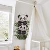 Cartoon Aquarell Bambus Panda Schlafzimmer Wohnzimmer Eingang Dekoration Selbstklebend Raumdekor