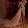 Spring and summer new European and American fashion women's clothing sexy gold fringed slim dress dress