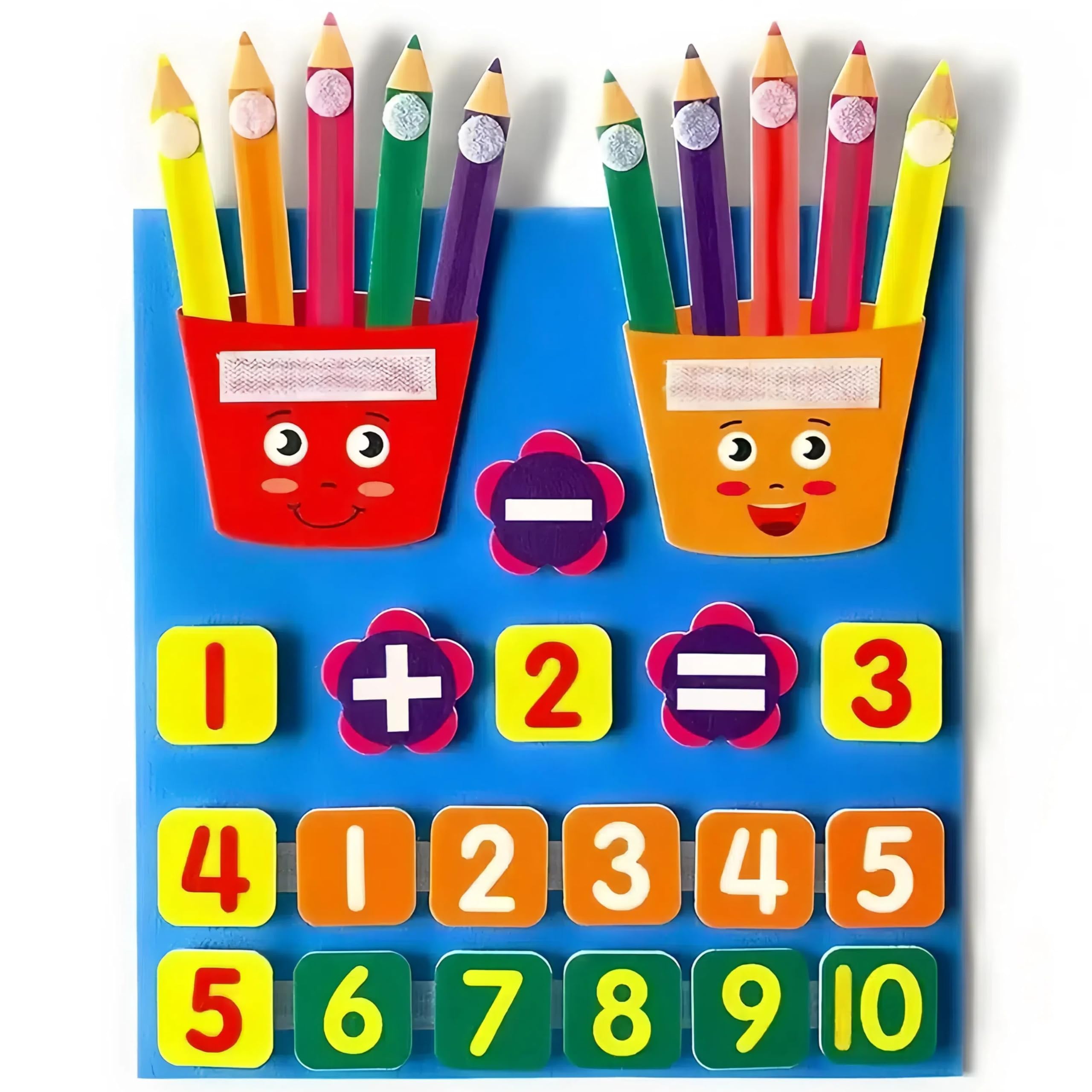 

HannaFires Felt Math Learning Board - Addition, Subtraction, Finger Counting Board for Early Education, Montessori Educational Materials, Home