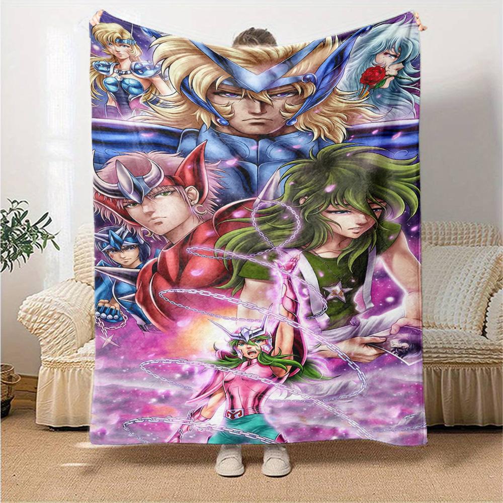Saint Seiya Legend Unleashed Flannel Blanket Super Soft Warm Cozy Blanket For Sofa Bed Office Travel Allseason Home Decor Gift