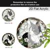 Acrylic Tuxedo Cat with White Flowers Suncatcher, Stained Glass Effect Window Hanging Ornament for Cat & Pet Lover Gifts