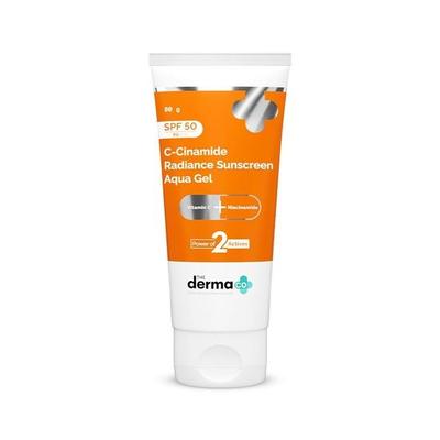 Die Derma Co . C-Cinamide Sonnenschutz-Aqua-Gel LSF 50 Pa++++ | Vitamin C und Niacinamid | Kein weißer Film | UVA- und UVB-Sonnenschutz | Blaulichtschutz | 1 Stück