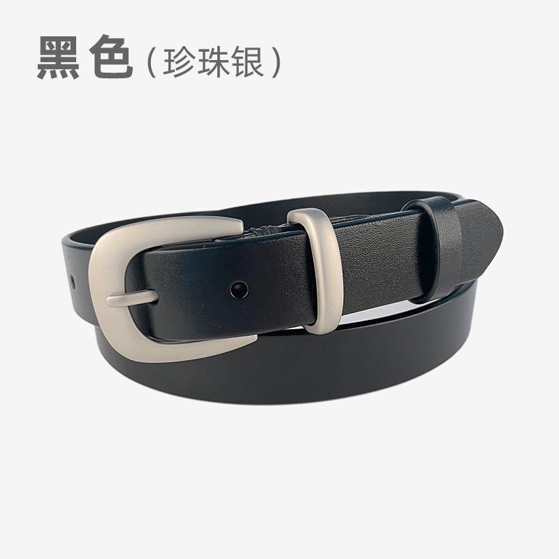 Retro High-End Women'S Leather Women'S Belt, Cowhide With Casual Pants, Jeans Decorative Women'S Belt