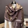 Autumn and winter retro equestrian style galloping horse pattern shawl women's high sense versatile thickened warm fringed scarf dual-purpose