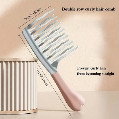 1Pc Double Row Wide Tooth Hair Comb, Home Massage Comb