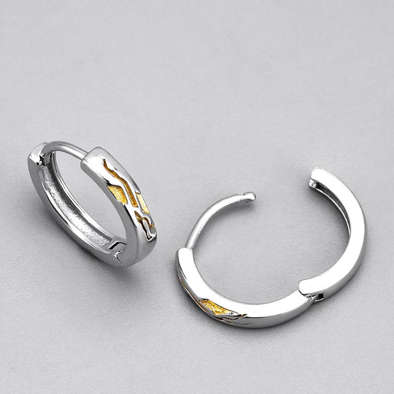 Gold-Plated Men's Stud Earrings - Trendy, Handsome, Light Luxury Ear Cuffs