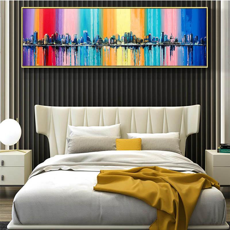 City Building Canvas Prints Modern Abstract Decorative Paintings Landscape Pictures For Living Room Wall Art Posters No Frame