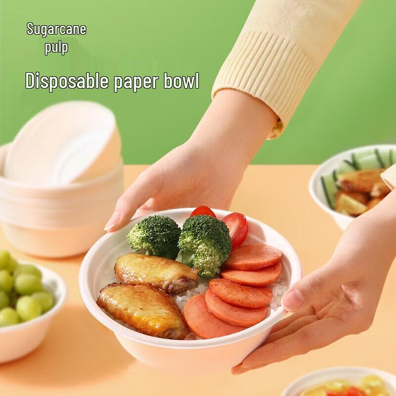 Meiliya Einwegschalen aus Zuckerrohrzellstoff