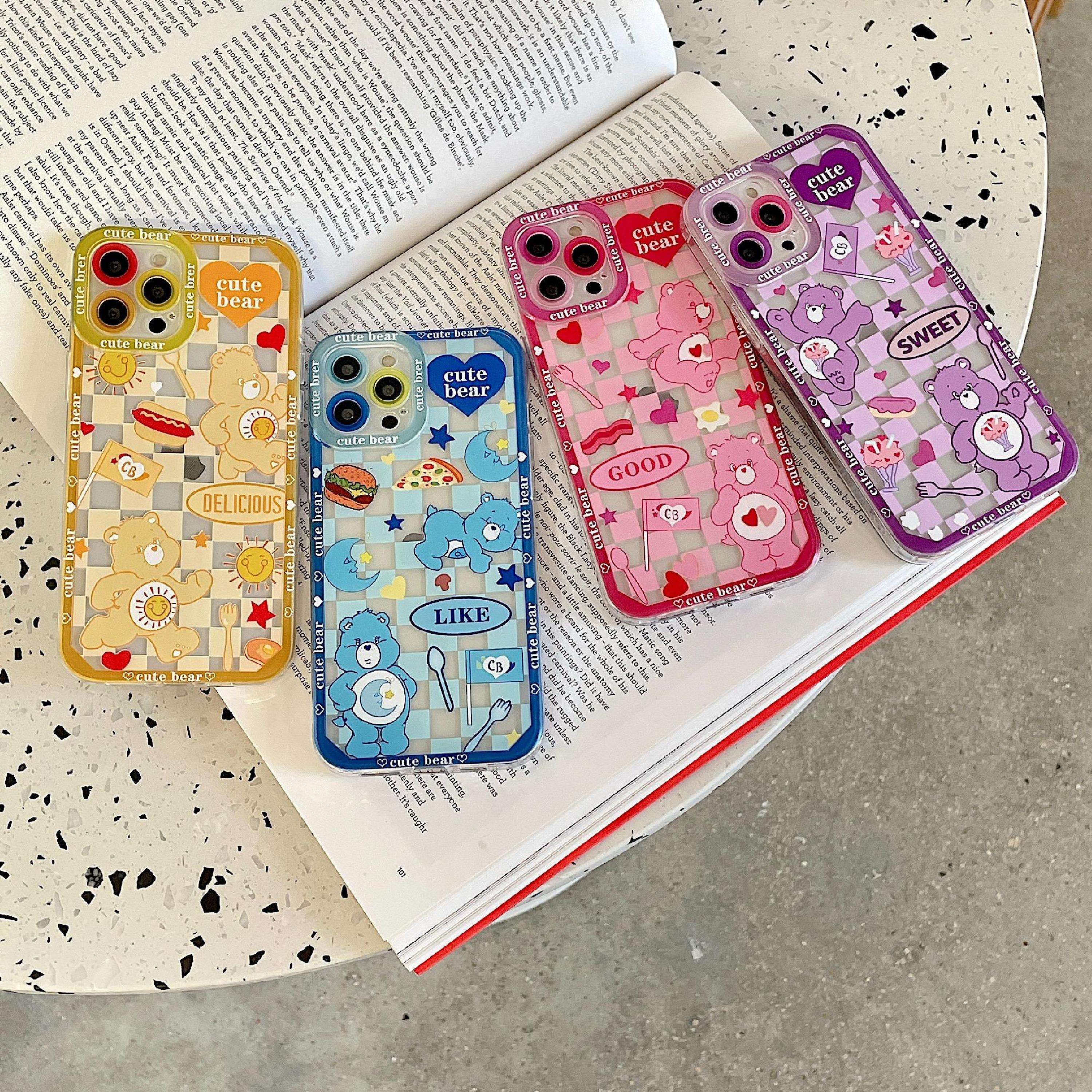 

Конфеты Симпатичный медведь Чехол для телефона для Iphone 12 11 Pro XS Max 7 8 Plus X X XR Ударопрочные защитные чехлы Задняя крышка Мультфильм Силикон для девочек и лэди