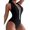 Women S One Piece Bikini Swimsuit Front Zipper Fashion Swimwear