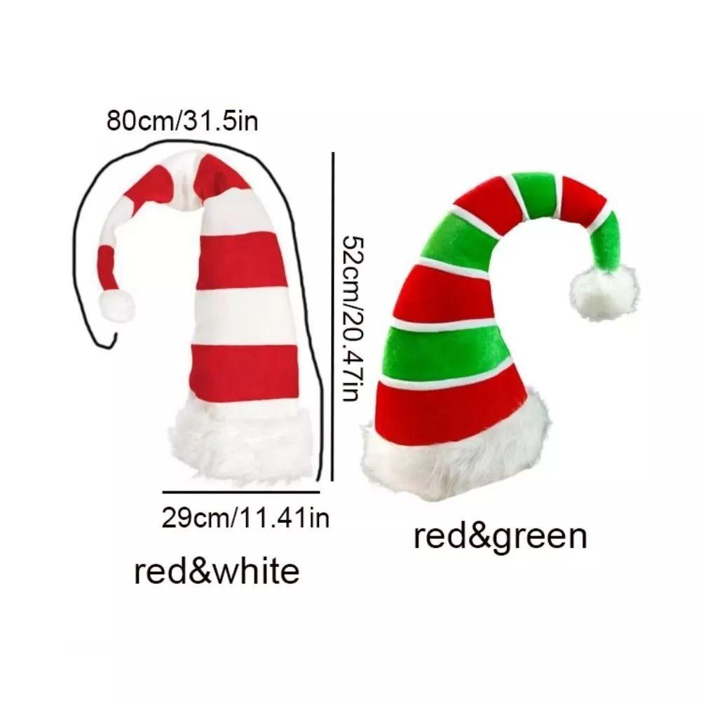New Extended Elf Christmas Hat Soft Striped Novelty Elves Hat Cosplay Party New Year Santa Claus Hat
