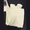 White Knitted Fleece Lined Half High Collar Sweater Women's Fashion Autumn Winter Inner Wear Base Shirt Integrated Fleece Top