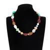 Böhmische farbige Harzperlen Choker Halskette für Frauen Vintage Verstellbare Acryl Schmuckaccessoires