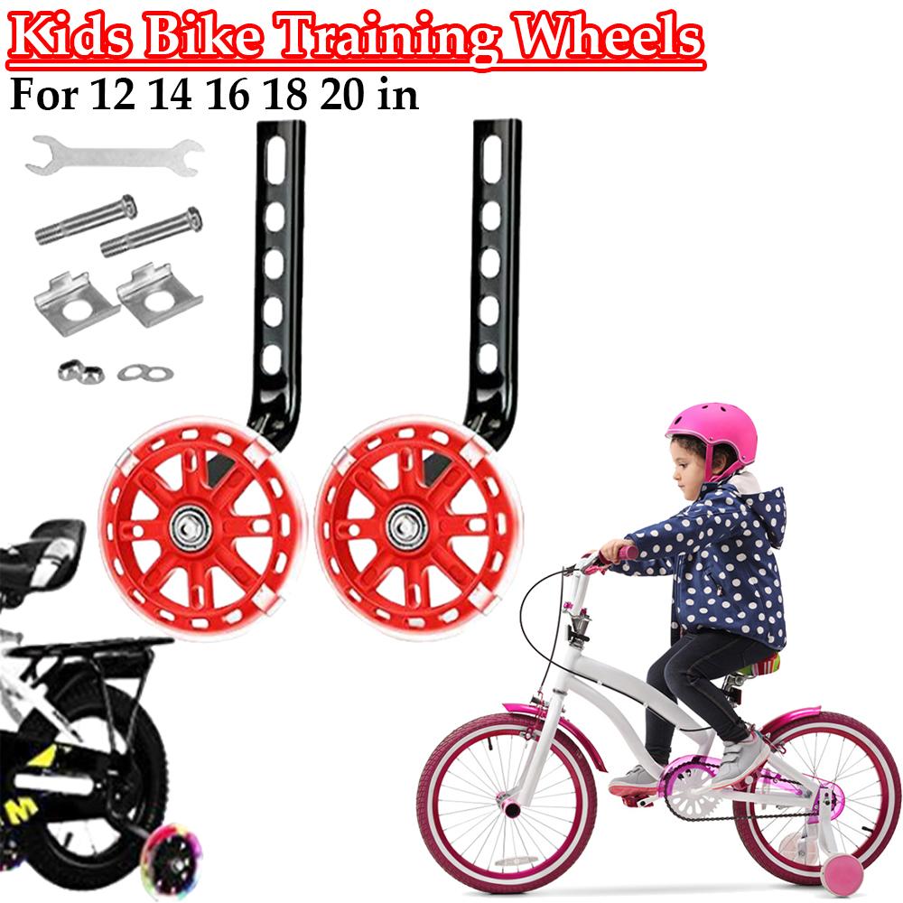 Çocuk Bisikleti Eğitim Tekerlekleri Flash Mute Tekerlek Bisiklet Sabitleyici Monteli Kit 12 14 16 18 20 İnç Erkek Kız Bisikletleri için Uyumlu