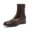 Microfiber Winter Square Toe Modern Size 33 Boots Size 43 Concise Design Med Heels Zipper Women Ankle Boots