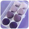 Gradient Makeup Sponge Set with 8-Compartment Storage Box - Beauty Tool for Foundation Application