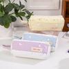 Large Capacity Pencil Case Canvas Stationery Storage Bag Cute Pen Pouch