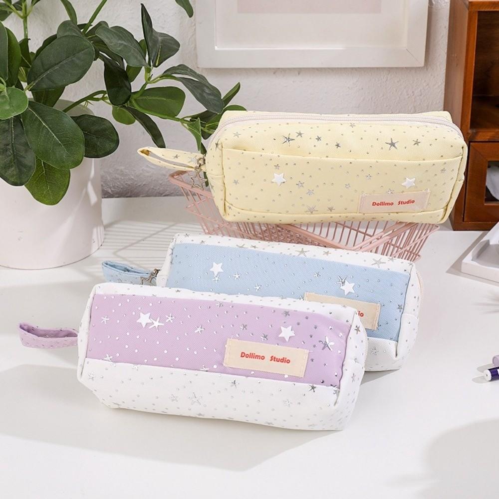 Large Capacity Pencil Case Canvas Stationery Storage Bag Cute Pen Pouch