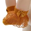 Pudcoco Infant Baby Girls Ruffle Lace Socks, Super Soft Infant Ankle Socks Princess Dress Socks with Bow 3M-2T