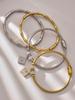 18K Gold-Plated Stainless Steel Bracelet with Zirconia Insets – Geometric Luxury Design