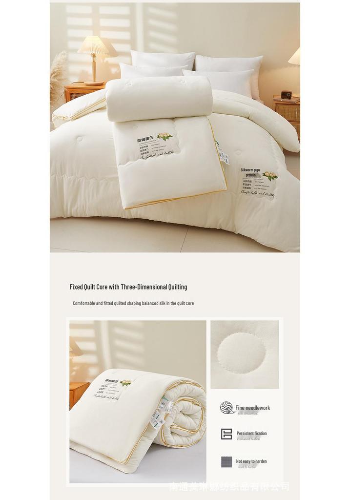 Crystal Home Textiles Silk and Mulberry Quilt: Thick Zippered Spring & Autumn Parent-Child Quilt, Winter Gift Edition.