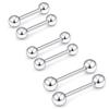 16pcs 14G Stainless Steel Nipple Rings Tongue Rings Straight Barbell Bars Piercing 12mm 14mm 16mm 18mm In Length for Women Men