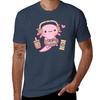 Cute Axolotl Loves Playing Video Games Funny Tshirt Work Casual Loose Fit Tshirt
