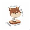 Japanese Dog Breed Phone Stand Universal Compatibility Wooden Animal Holder Hands