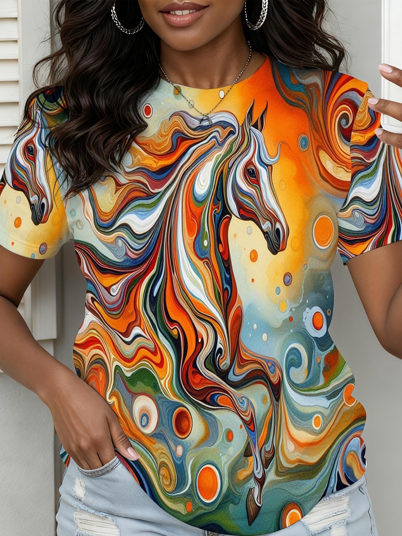 

Women s Clothing Featuring Vibrant Abstract Horse Art Patterns with Lively Backgrounds. Available in Sizes from 0XL to 9XL. S дубильная кора