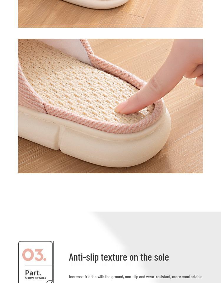 Unisex Breathable Linen Slippers – Indoor & Outdoor, Non-Slip, Silent, for All Seasons, Thick-Soled, 2025 Design.