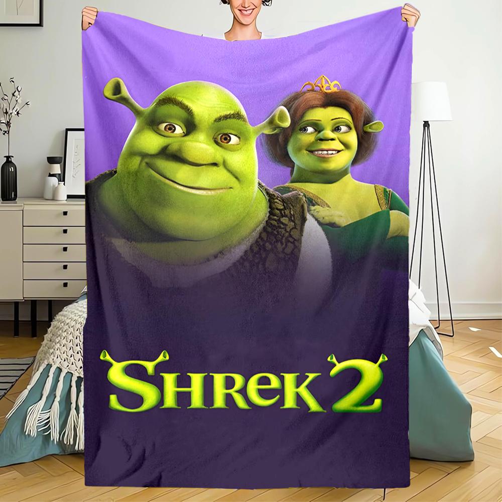 Shrek Theme Printed Blanket - Perfect for Couch, Bed, Travel & Outdoor Use | Machine Washable, Cozy & Durable.