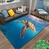 Sea Turtle Design Carpet, Underwater Ocean Theme, Blue and Brown Suitable for use as an anti-slip for living room bedroom sofas