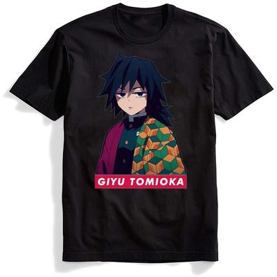 Anime Demon Slayer Kimetsu No Yaiba T-Shirt Herren Giyu Tomioka T-Shirt Sommer Cosplay Kurzarm