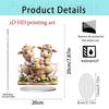 Colorful Rabbit 2D Acrylic Ornament for Easter and Valentine's Day Decor