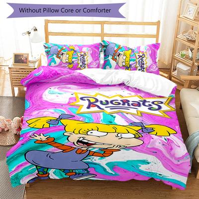 3pcs Rugrats Pattern Bedding Set Duvet Cover Set Includes Duvet Cover &pillowcases,perfect All Season Bedroom Decoration&gift
