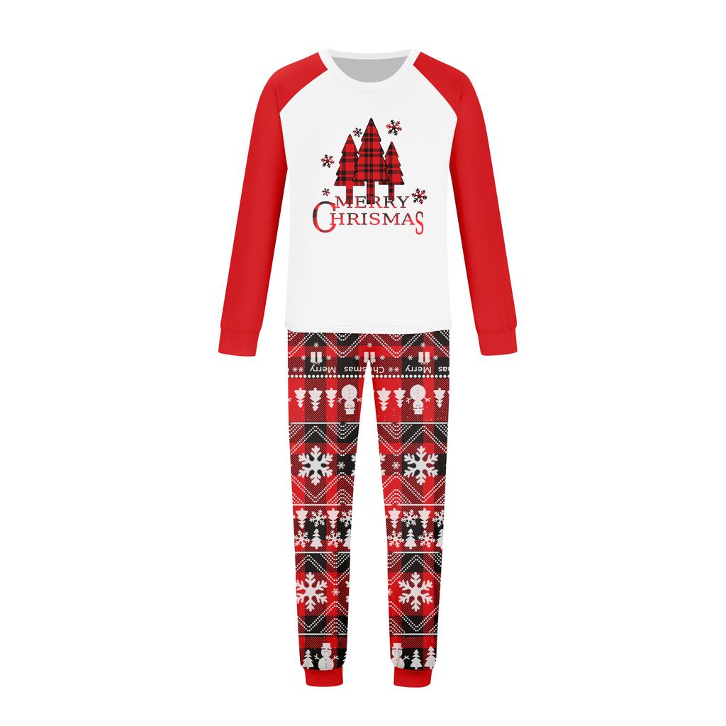 Print Cute Family Set Pajamas, Home Clothes, Family Set Long Sleeve Top Pants Set