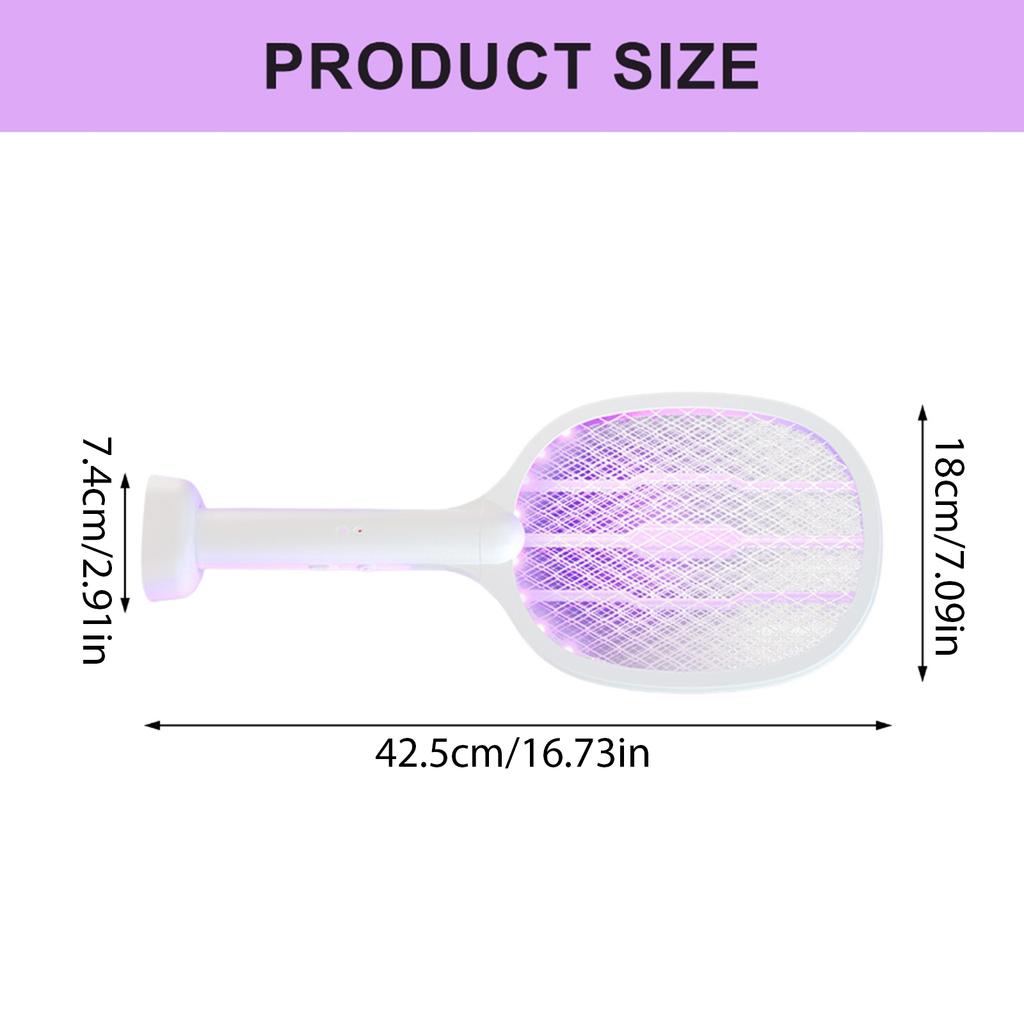 2 In 1 Electric Mosquito Lamp Portable Handheld USB Charging Fly Swatter Electric Shock Mesh Lamp Home Outdoor Tool