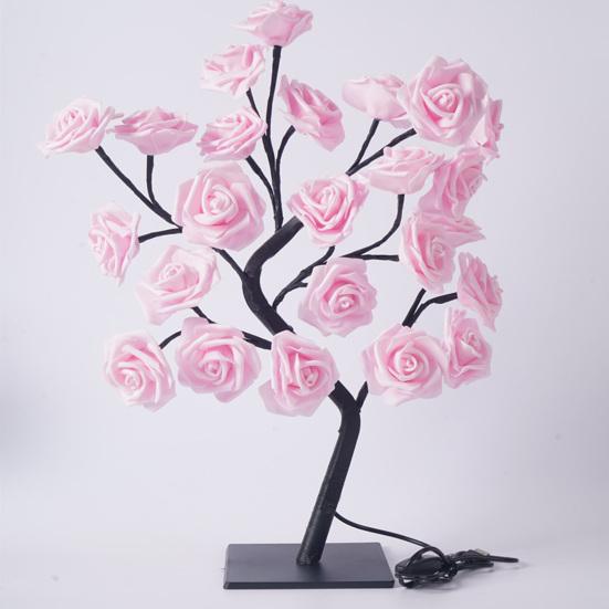Rose Flower Tree Lamp USB Powered Artificial Bonsai Flower Night Light LED Rose Tree Table Lamp Mother's Day Valentine's Day Gifts for Mom Women Wife