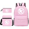 Large Capacity Schoolbag with Shoulder Strap; Student Three-piece Pencil Case Set