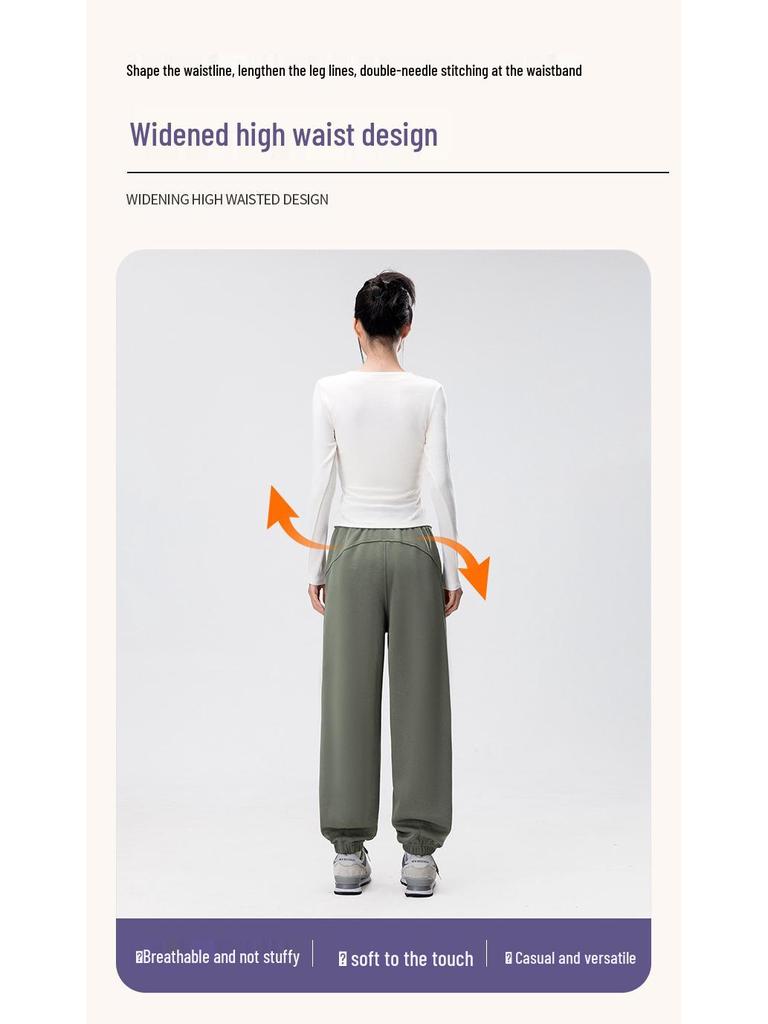 Women's Fleece-Lined Harem Pants: High Waist, Cuffed, Solid Color Sweatpants for Autumn/Winter