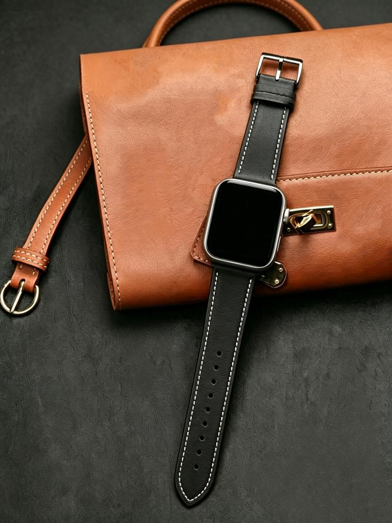 Nice Correa Leather Loop Strap For Apple Watch Band Women 38mm 40mm 41mm 42mm 44mm 45mm 46mm 49mm