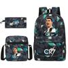 Large Capacity Schoolbag with Shoulder Strap; Student Three-piece Pencil Case Set