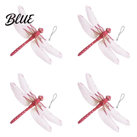 Dragonfly Garden Art Accessory 3D Simulation Outdoor Fake with Keychain Artificial Decoration Insect Model for Yard Courtyard Patio Flower Beds