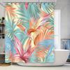 Tenda Doccia Foglie di Palma Colorate Decorazione Bagno Tessuto Impermeabile con Ganci per Set Accessori Bagno in Diverse Misure Tropic