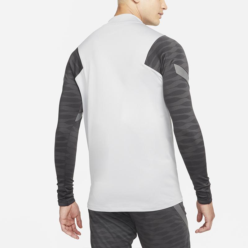 Nike Half-Zip Quick-Dry Long-Sleeve Soccer Jersey, Liverpool 21-22 Men Tops Light-Grey DC7771-017