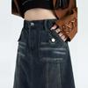Plus Size Women's Denim Skirt Spring Autunm Vintage High Street Loose A-line Mid Skirt Casual Y2K Clothing
