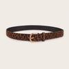 Womens Cheetah Animal Pattern Belt With Metal Pin Buckle For Casual Wear