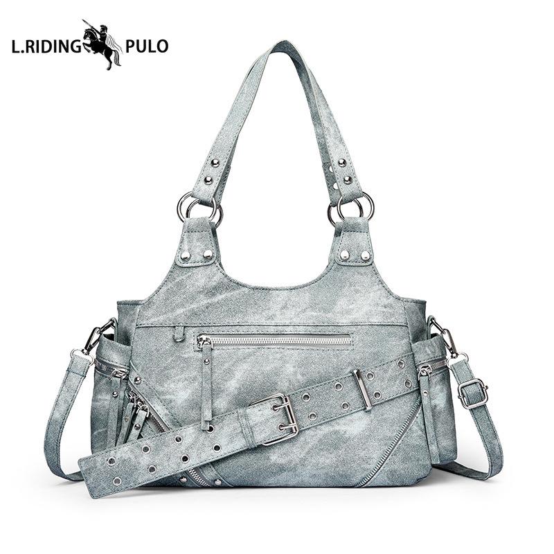 Retro Motorcycle Bag, Large Capacity, High-quality Shoulder Bag, Versatile Crossbody Bag, Underarm Bag, Tote Bag